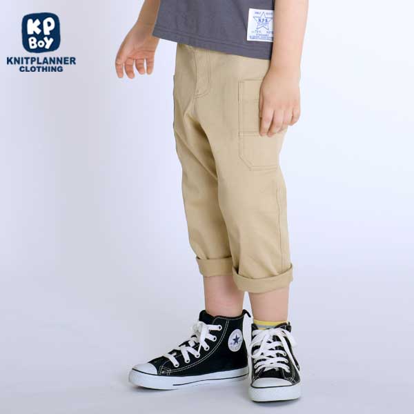 ストレッチツイルのカーゴ風7分丈パンツ(110~130)