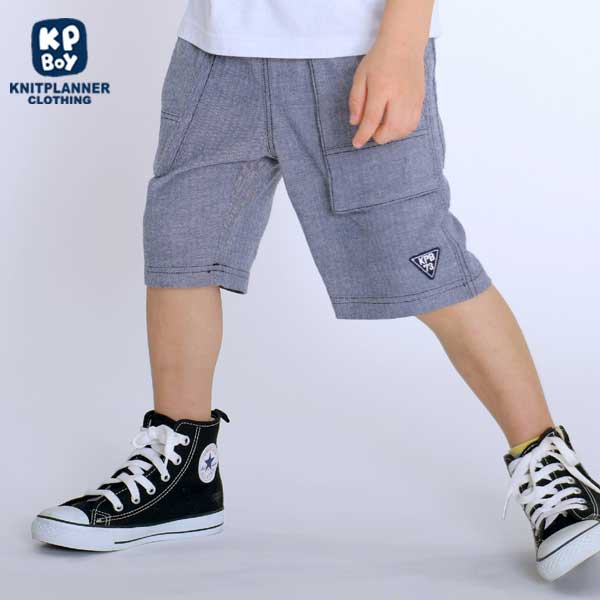 ストレッチヘリンボーンのハーフパンツ(100~130)