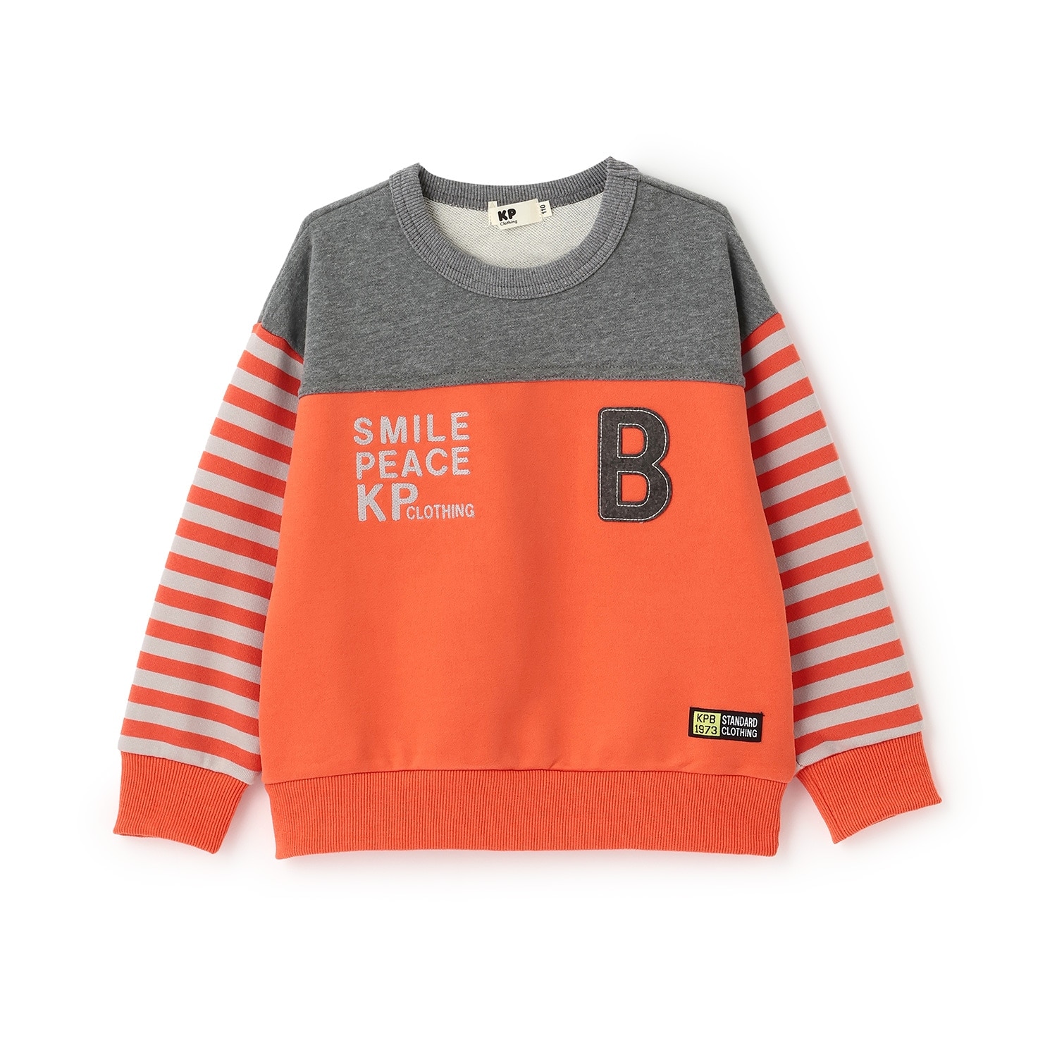 袖ボーダー配色 トレーナー