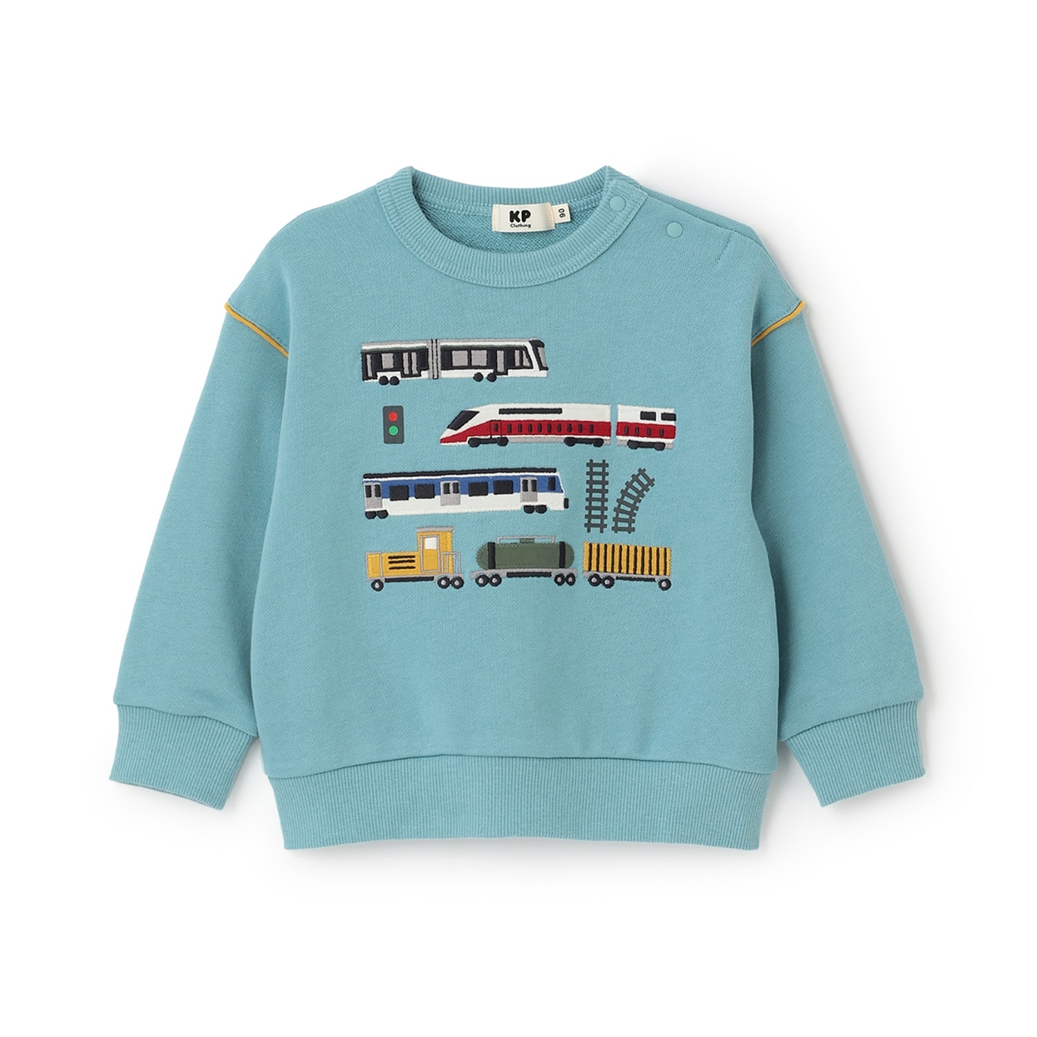 電車アップリケ トレーナー(80cm サックス): キッズ - ナルミヤ