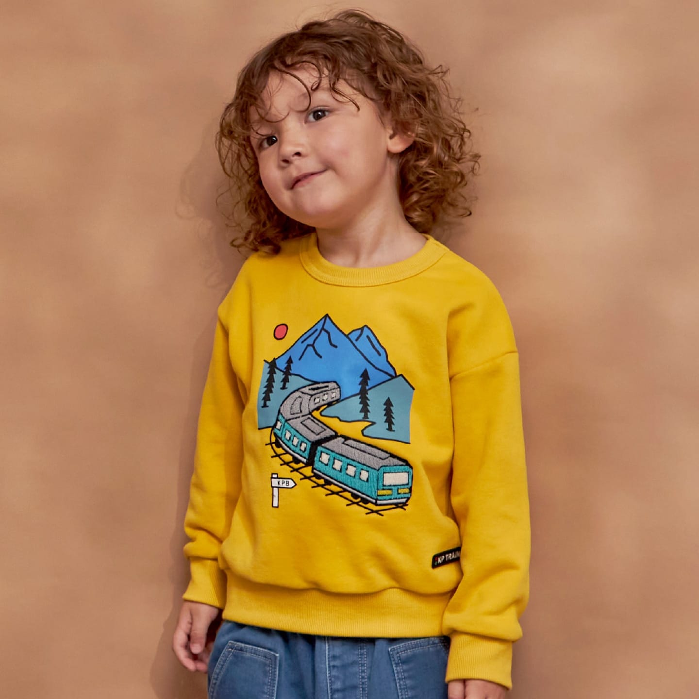 電車サガラ刺シュウ トレーナー 【吸湿発熱】