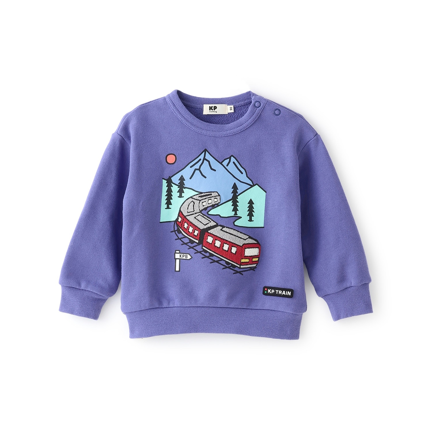 電車サガラ刺シュウ トレーナー 【吸湿発熱】