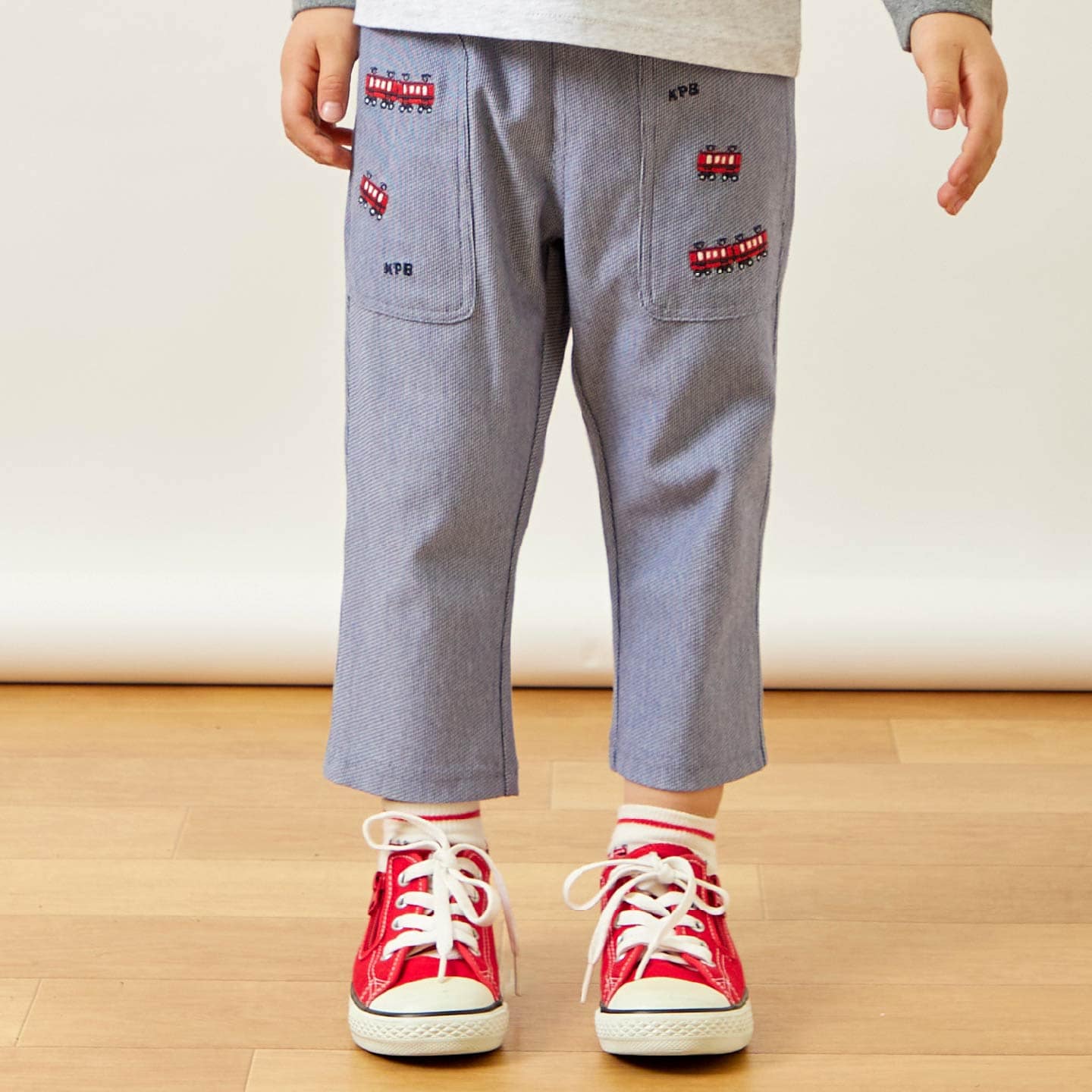 ストライプジャカード パンツ 7分丈