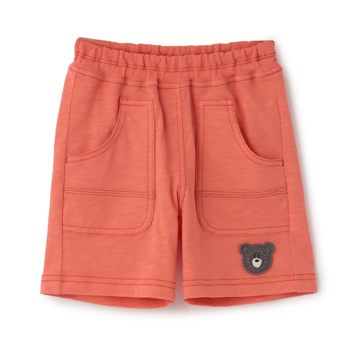 くま編みモチーフ付き ハーフパンツ