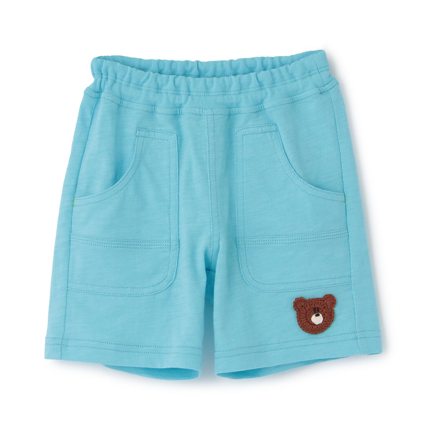 くま編みモチーフ付き ハーフパンツ