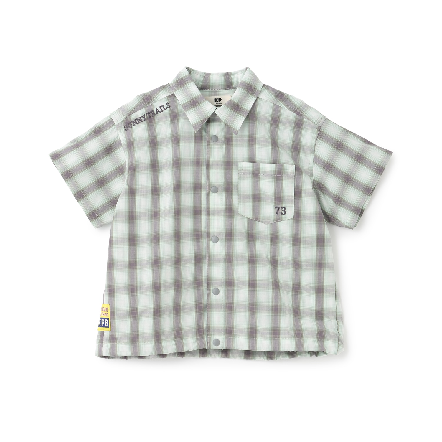 オンブレチェック 半袖シャツ