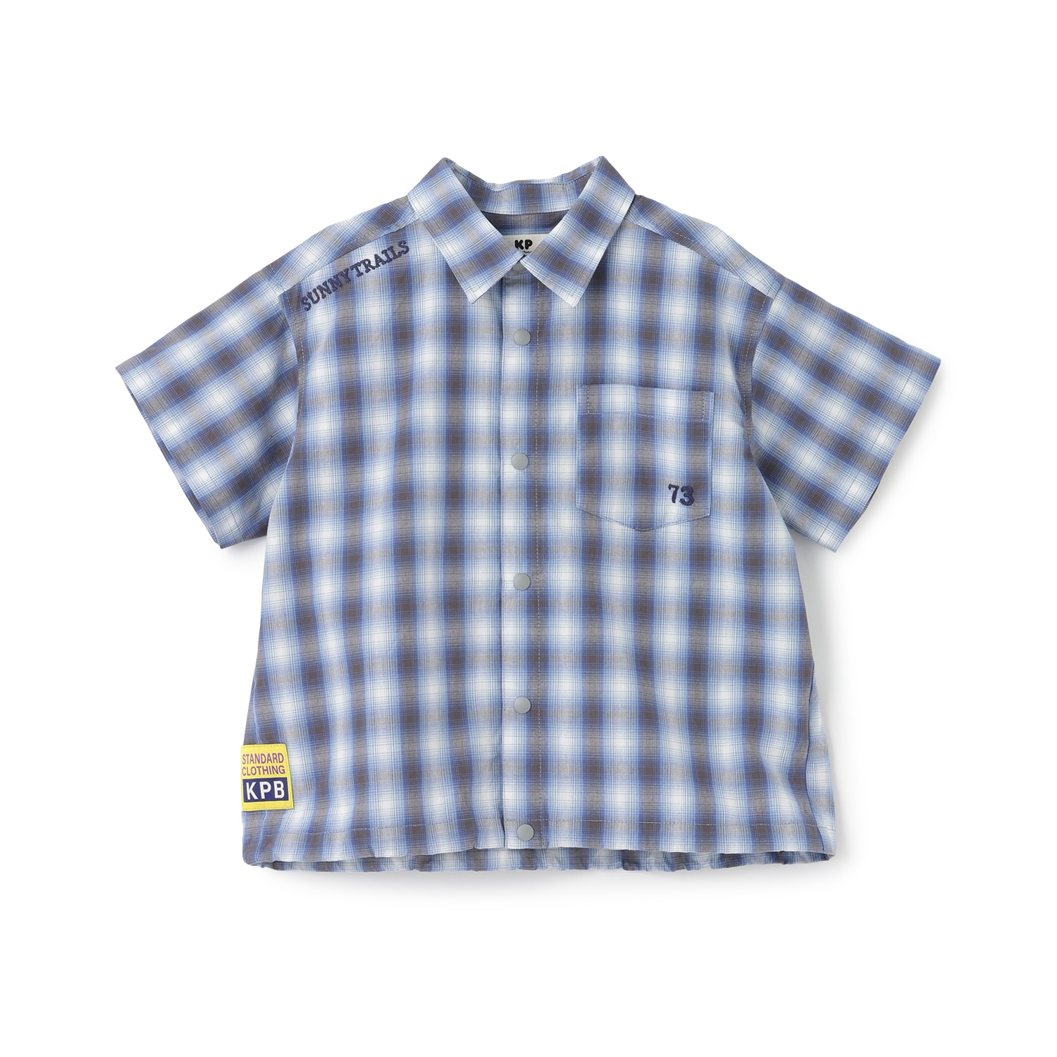 オンブレチェック 半袖シャツ