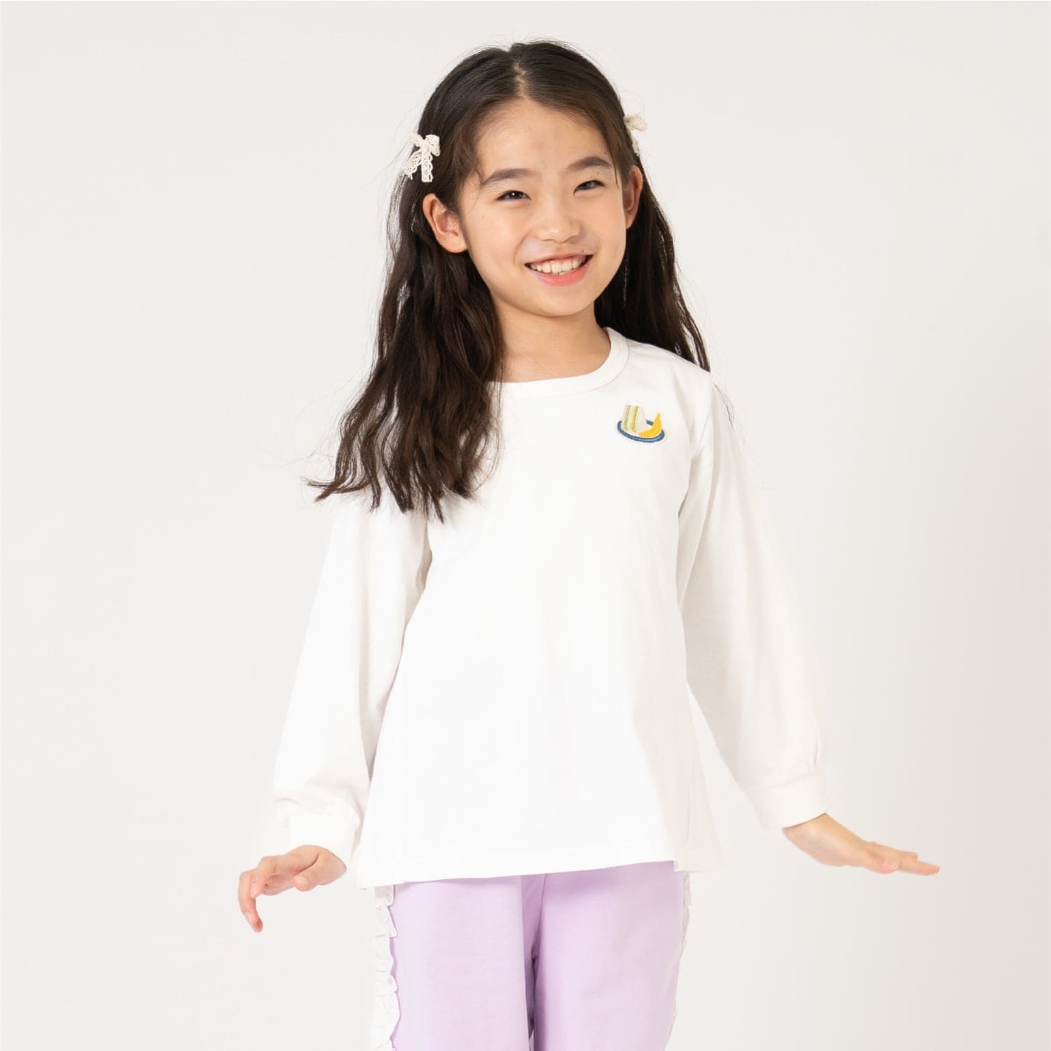 【365D】ワンポイントししゅうAラインロンT