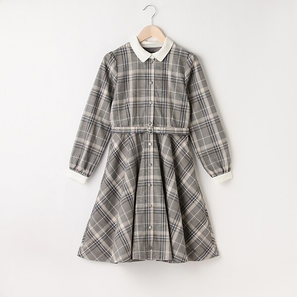 kaori.さま専用　ポンポネット　ジュニア　白衿長袖チェックワンピース　受験 pom ponette junior（ポンポネットジュニア）の「白衿長袖