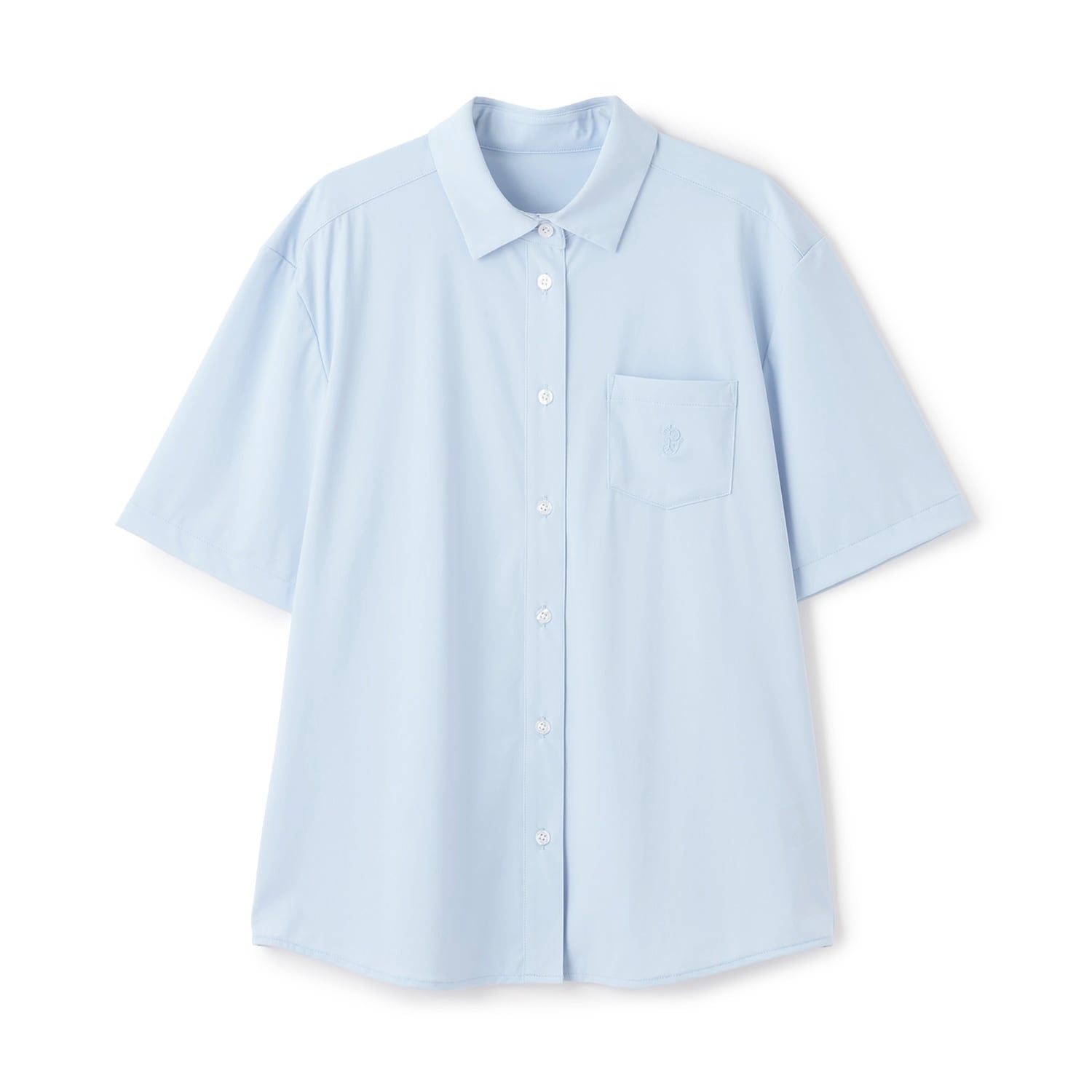 【UVカット】角衿半袖カットソーシャツ