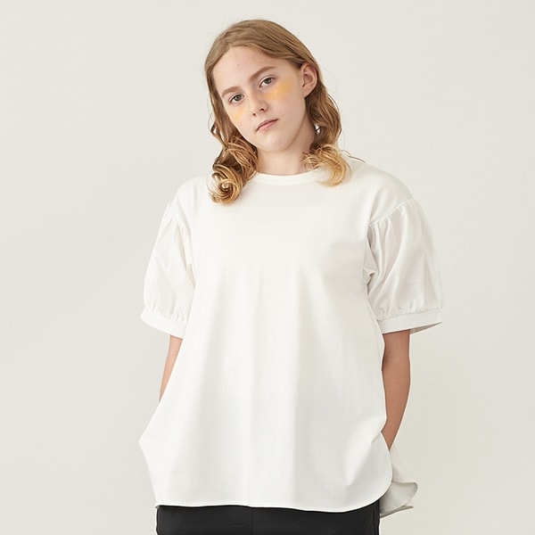 AMI】異素材パフスリーブTシャツ(150(M) 白): ジュニア - ナルミヤ