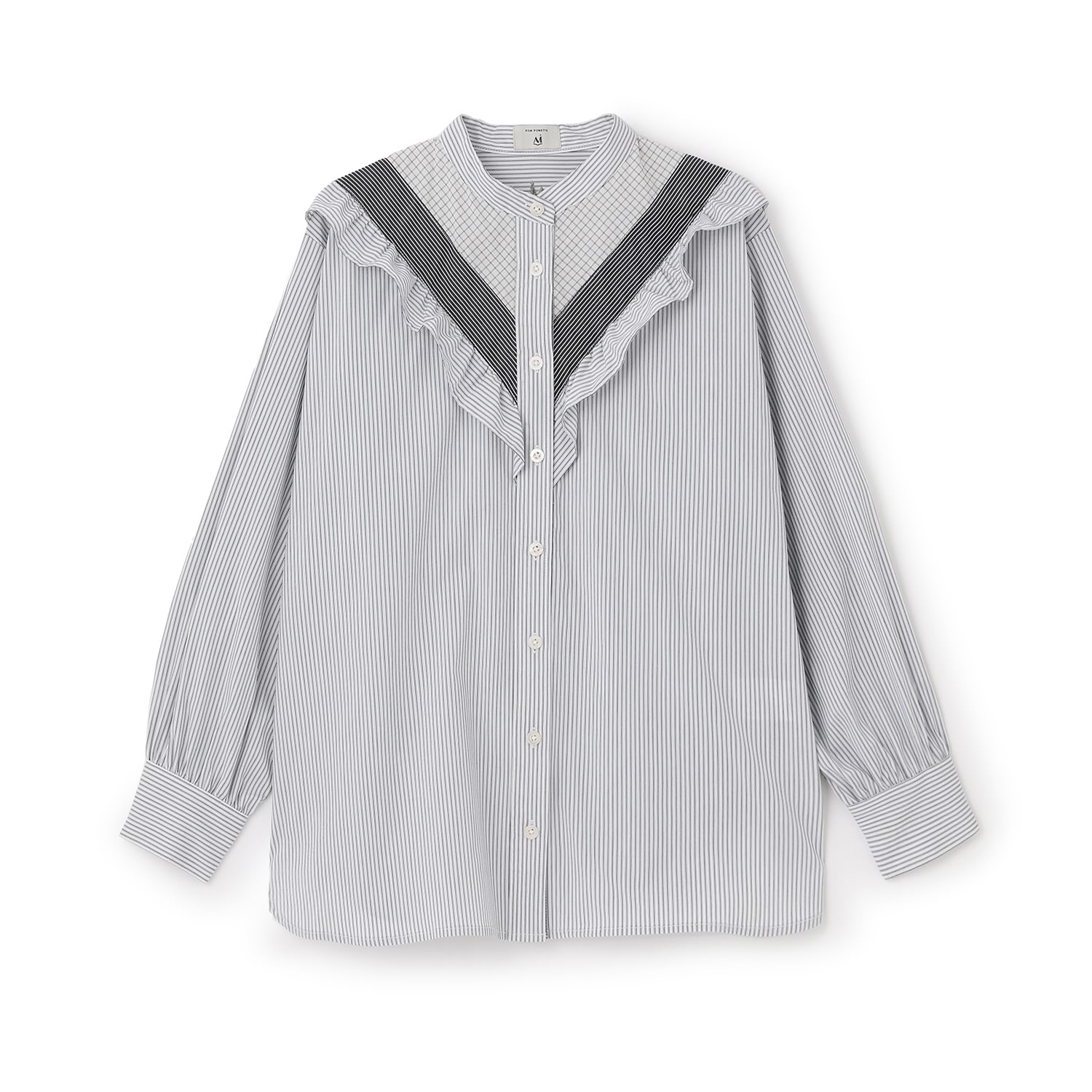 【AMI】クレイジースタンドカラーブラウス