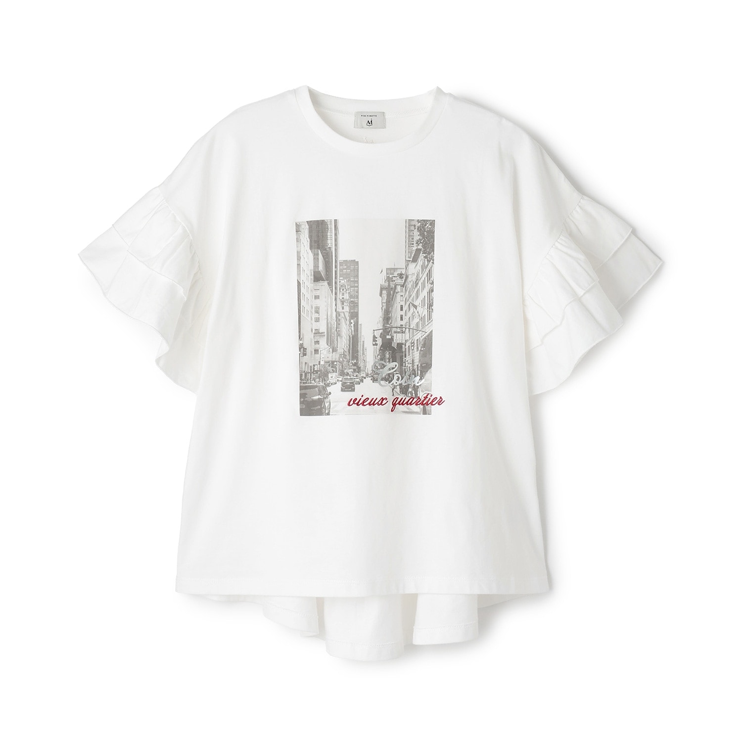 【AMI】ラッフルスリーブ転写チュニック