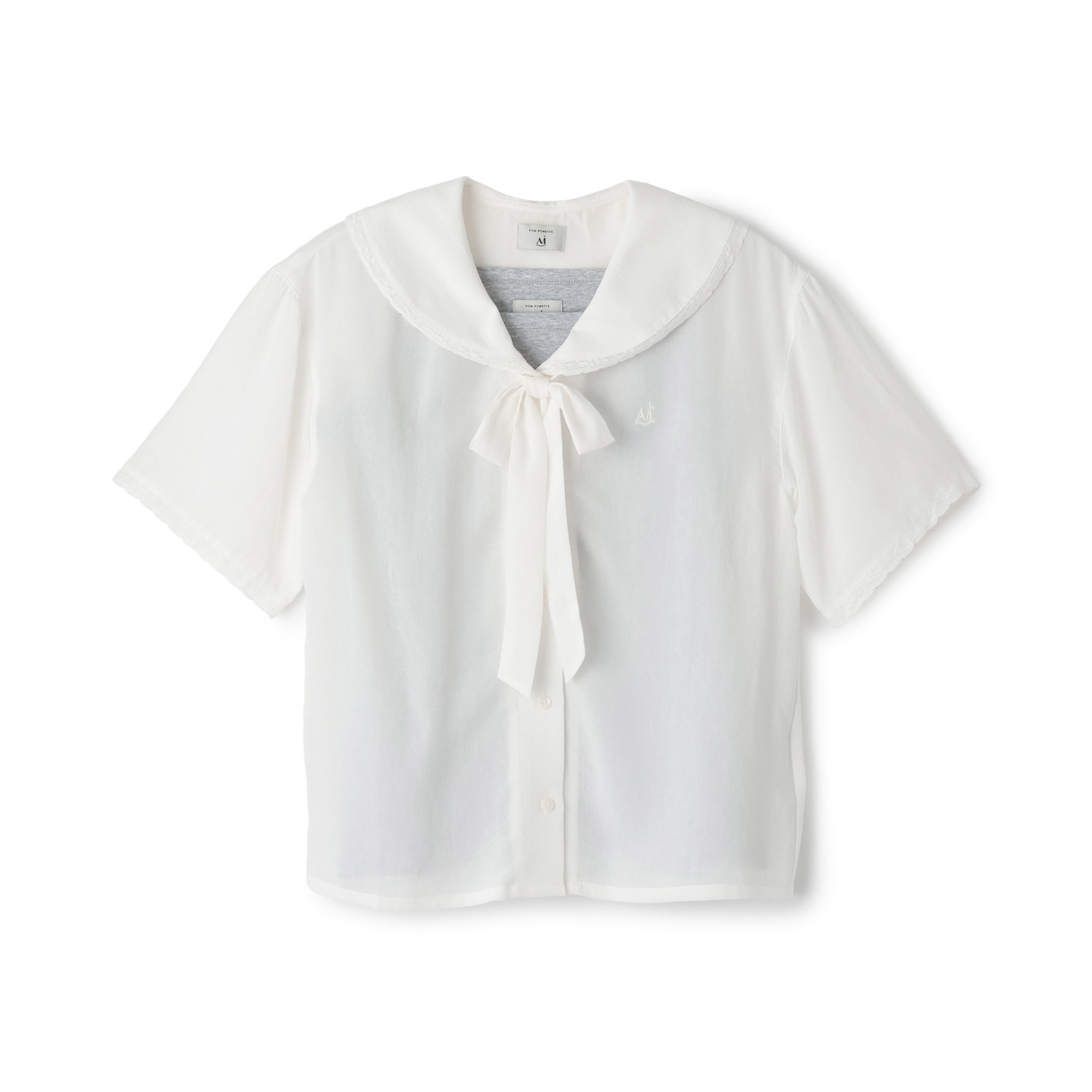 【AMI】レース使いブラウス×【接触冷感】キャミソールセット