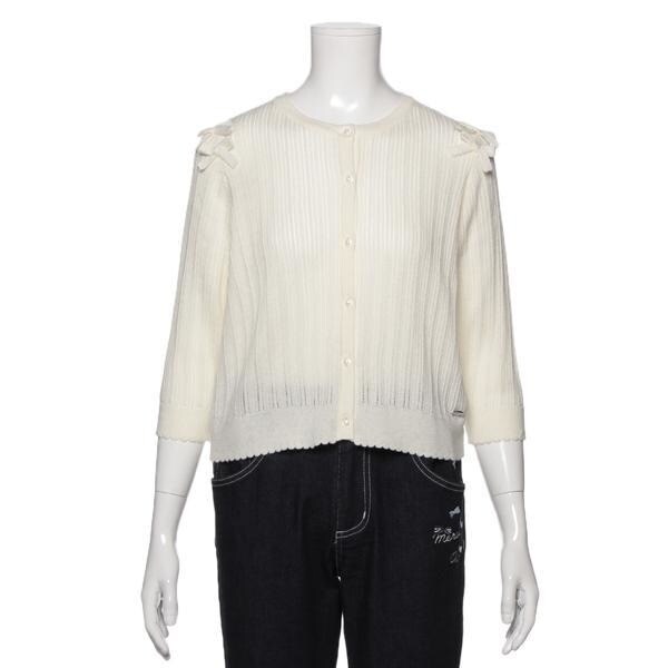 【キッズサイズ向け】肩リボンリブニットカーディガン