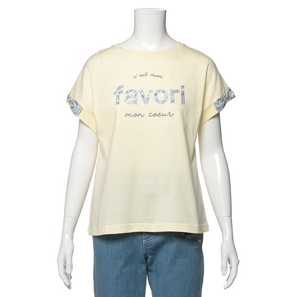 【トドラーサイズ向け】リバティプリント柄リボンつきTシャツ