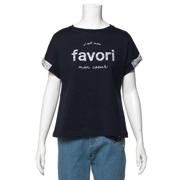 【トドラーサイズ向け】リバティプリント柄リボンつきTシャツ