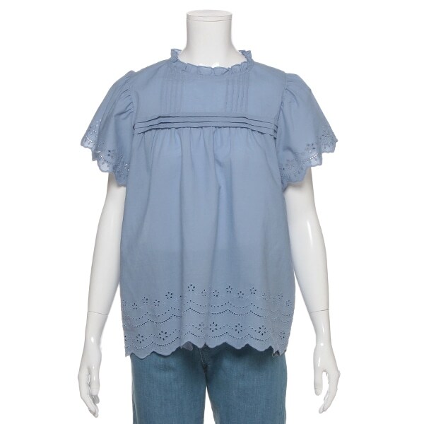 【トドラーサイズ向け】スカラップ刺しゅうブラウス