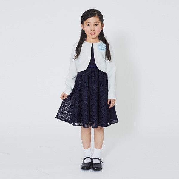 美品☆familiar 襟付きワンピース 130サイズ 紺色
