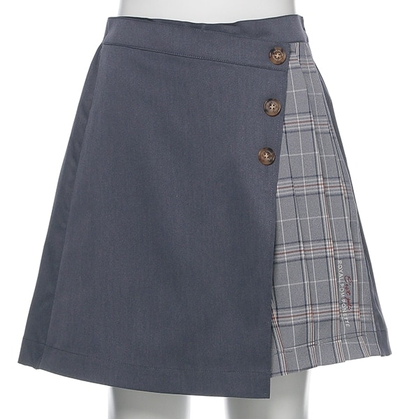 チェックプリーツ切り替えスカパン