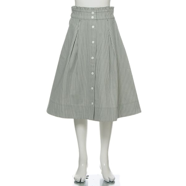 前ボタンロングスカート