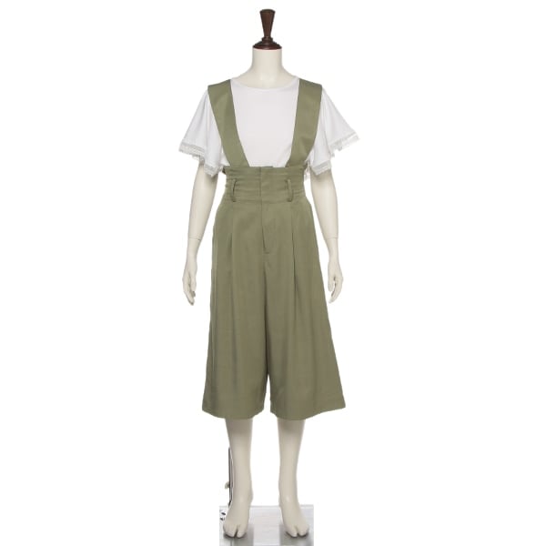 【AMI】サスペンダー付きハイウエストパンツ