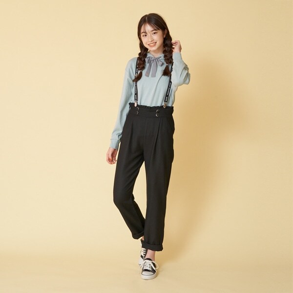 ロゴサスペンダーつきテーパードパンツ