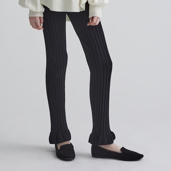 Narumiya Online ナルミヤ オンラインの公式通販サイト Ami 裾フリルリブレギンス M 150 黒 ジュニア