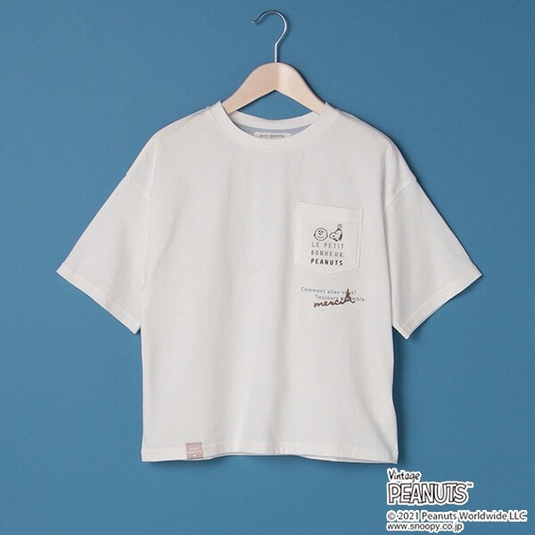 【PEANUTS】 【抗菌防臭】 ポケット付半袖Tシャツ