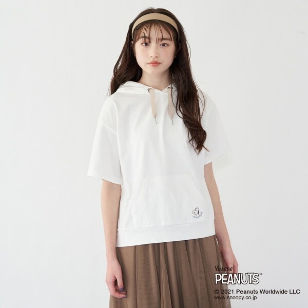 【PEANUTS】 【抗菌防臭】 半袖Tシャツパーカー