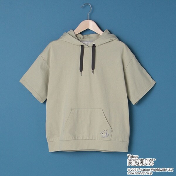 【PEANUTS】 【抗菌防臭】 半袖Tシャツパーカー