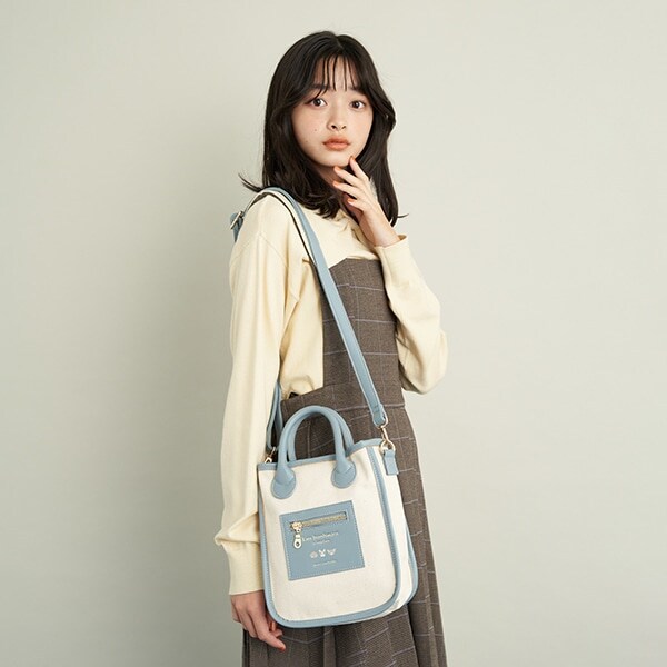 帆布×合皮ミニショルダー