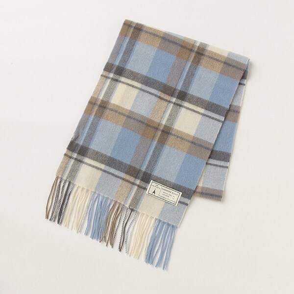 カシミヤ混チェックマフラー