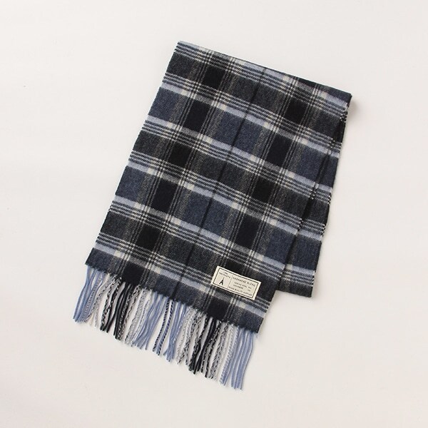カシミヤ混チェックマフラー