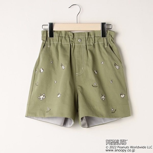 【PEANUTSコラボ】刺しゅうショートパンツ