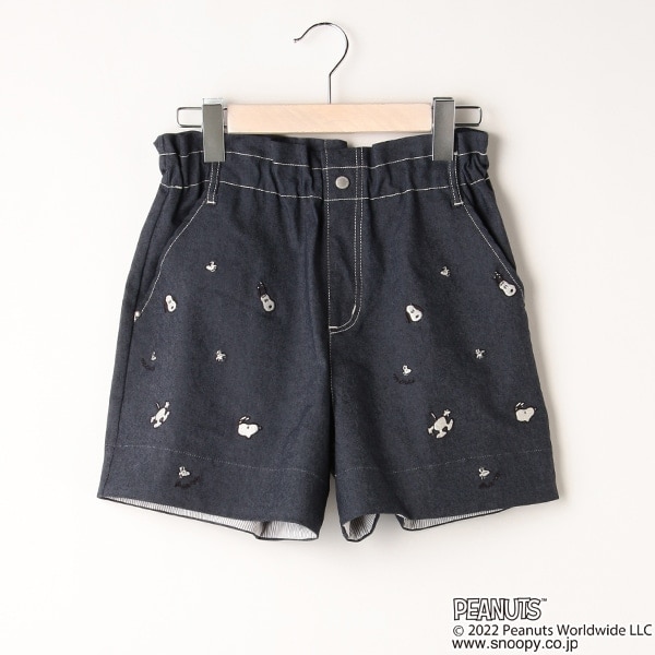 【PEANUTSコラボ】刺しゅうショートパンツ