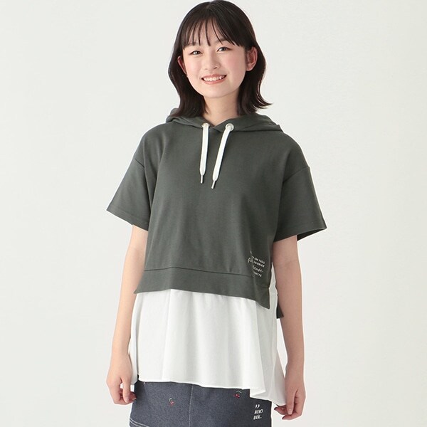 レイヤードパーカTシャツ