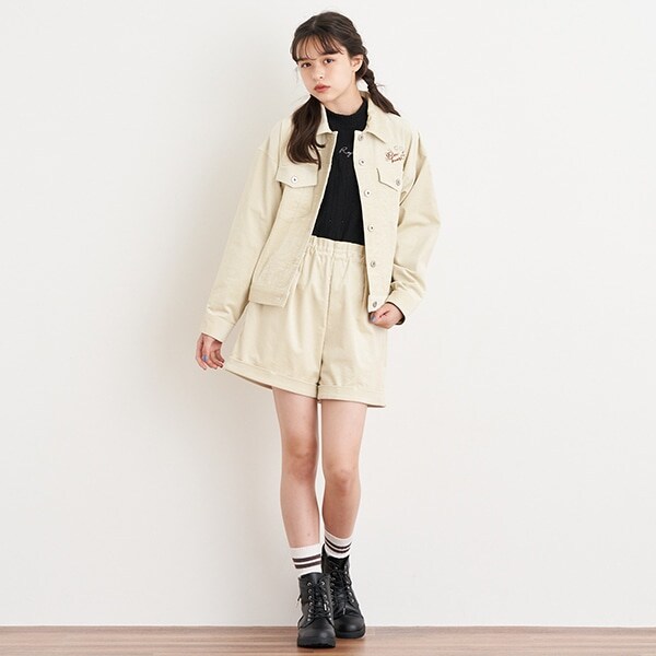 サイドボタンショートパンツ