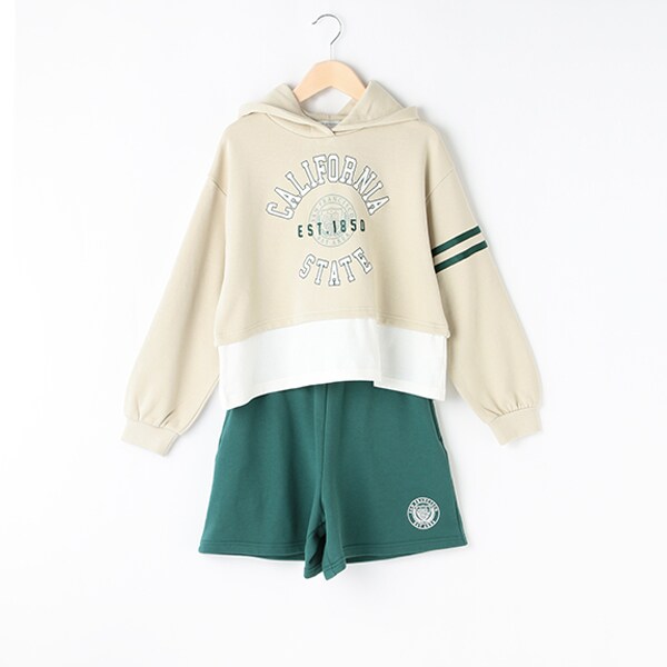 裏毛パーカ＆キュロットセットアップ