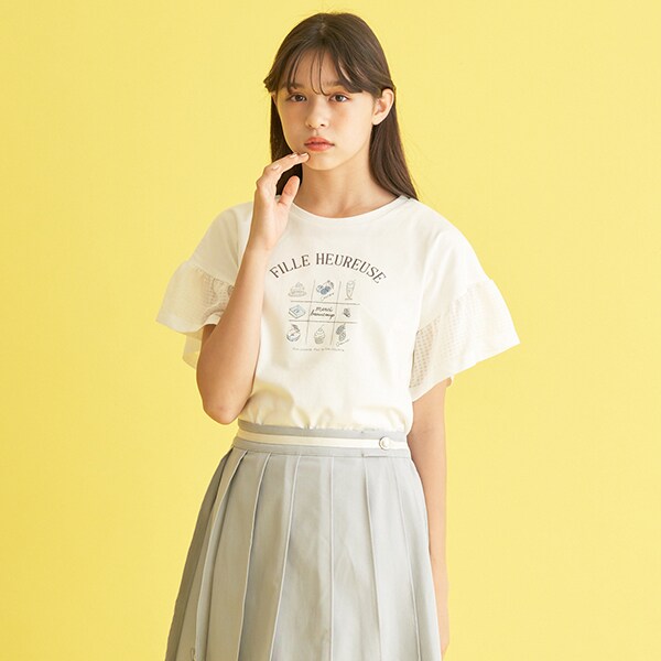 フレアスリーブモチーフTシャツ