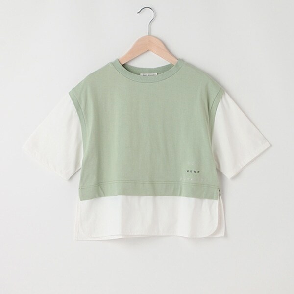 ベストレイヤード風半袖Tシャツ