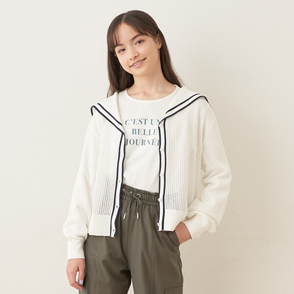 セーラーカーディガンTシャツセット(S(140) エメラルド グリーン