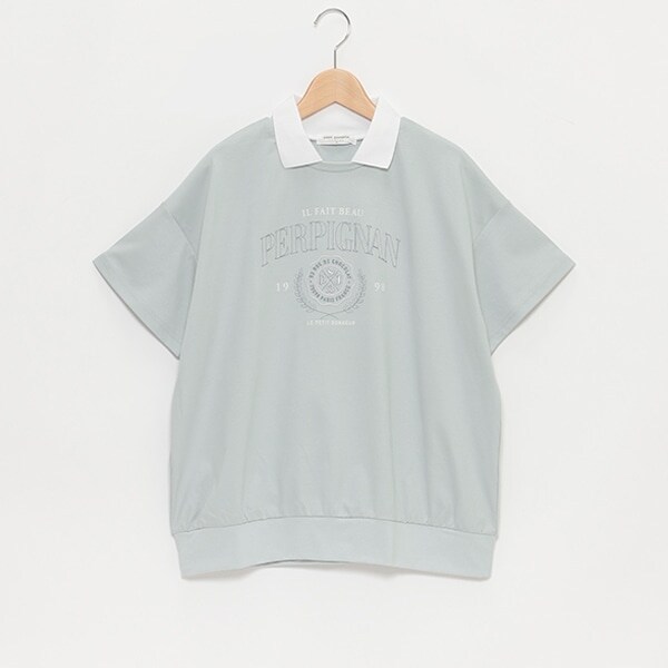 衿つきロゴTシャツ