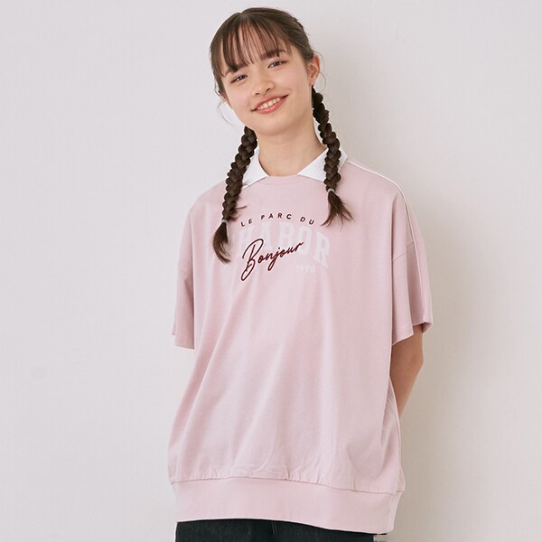 衿つきロゴTシャツ
