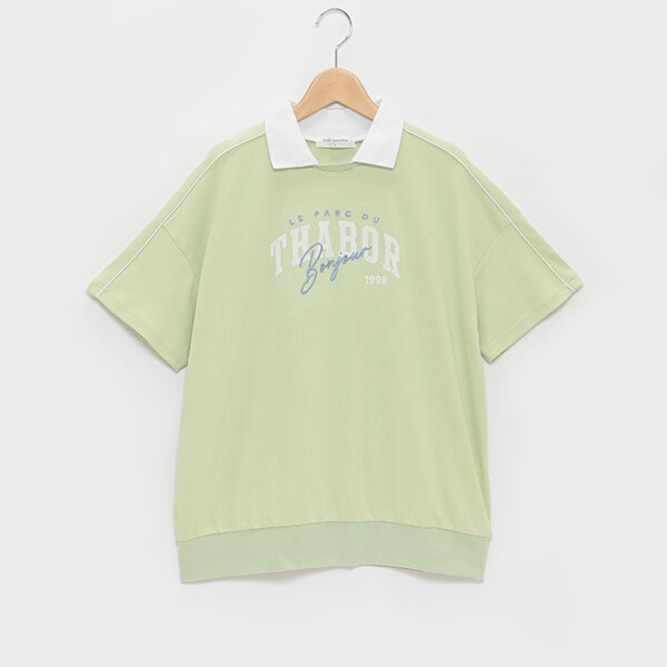 衿つきロゴTシャツ