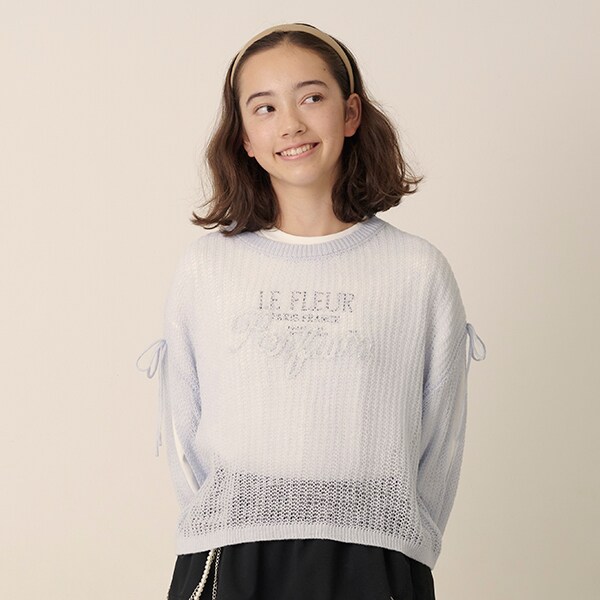 【人気商品再入荷】【直営店で取り扱い無し】メッシュ編みニット＋ロンTセット