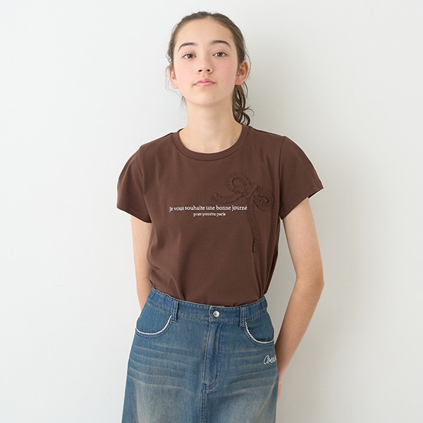 ポンポネット新品新作タグ付きリボンTシャツ140 トップス
