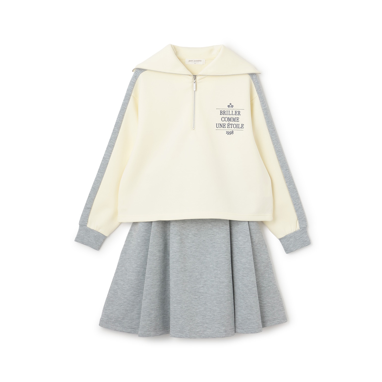 セーラーハーフジップ×スカートセットアップ