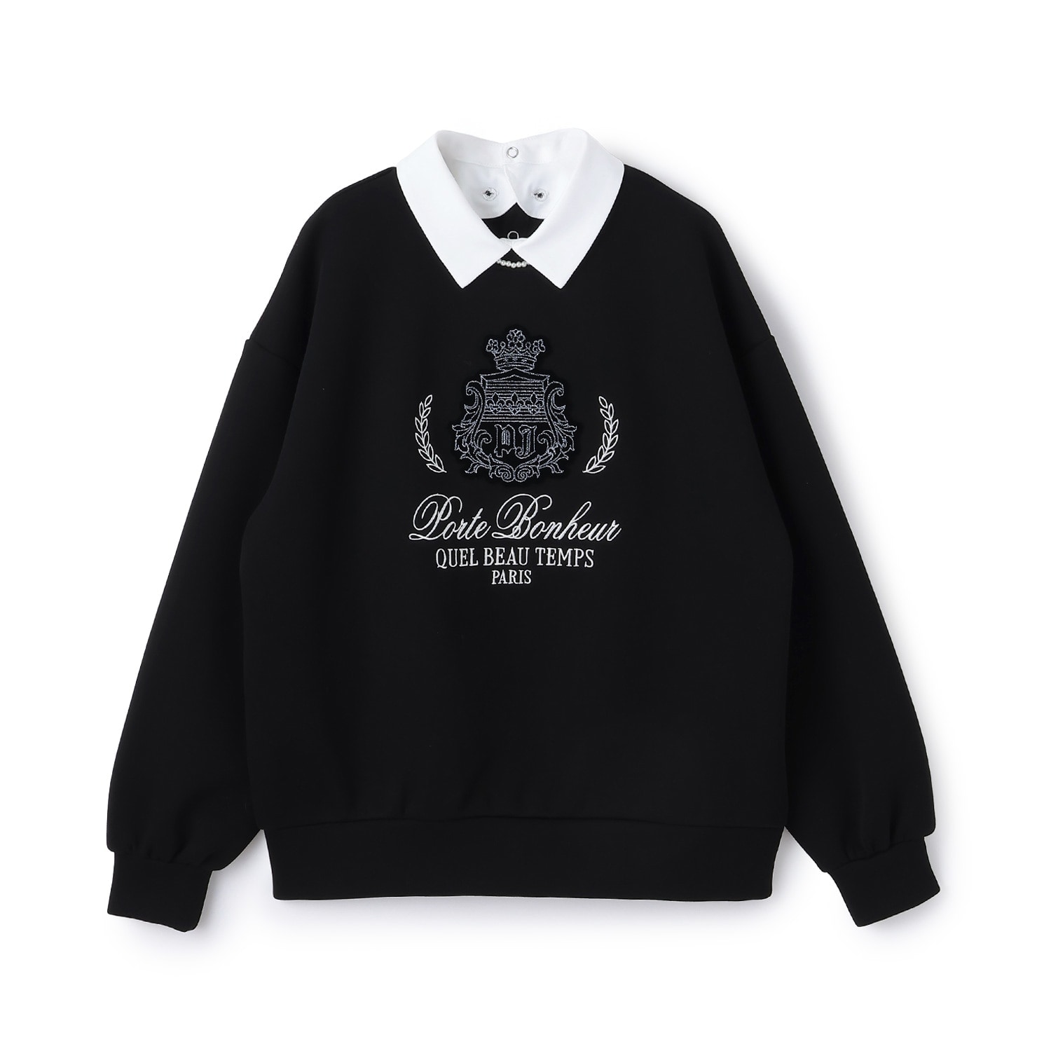 【130cmあり】衿つきエンブレム刺しゅうトップス