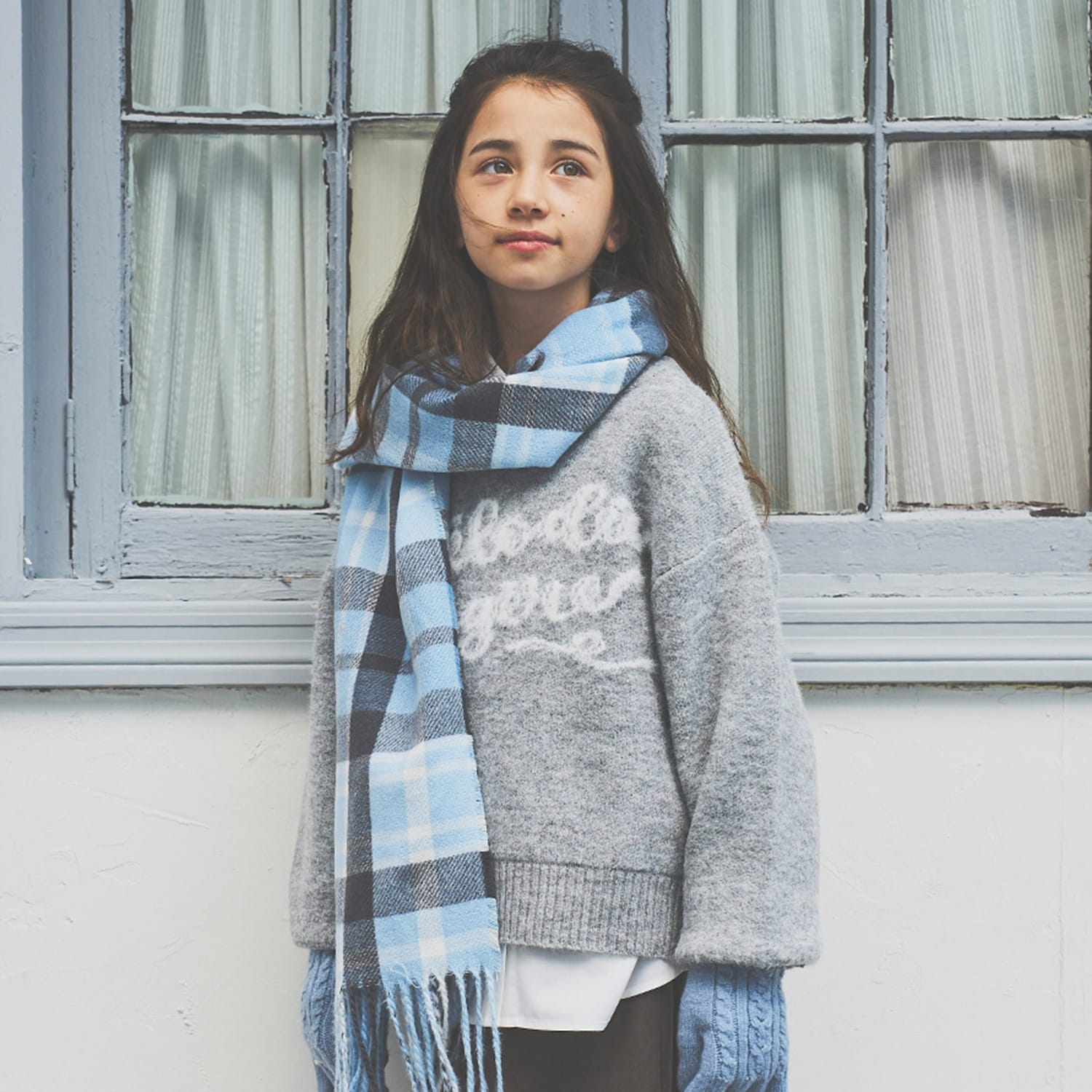 【130cmあり】ロゴジャカードニットプルオーバー